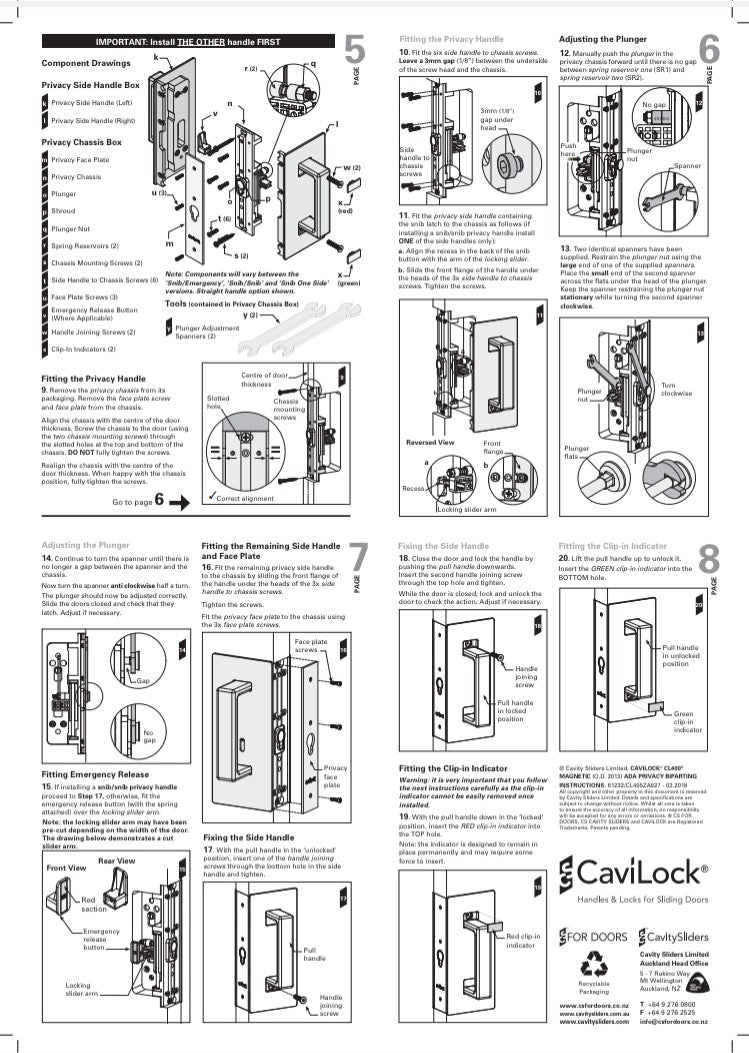 Cavilock CS CL406D ADA - Bi- Parting - Offset Privacy [Magnetic Latching]