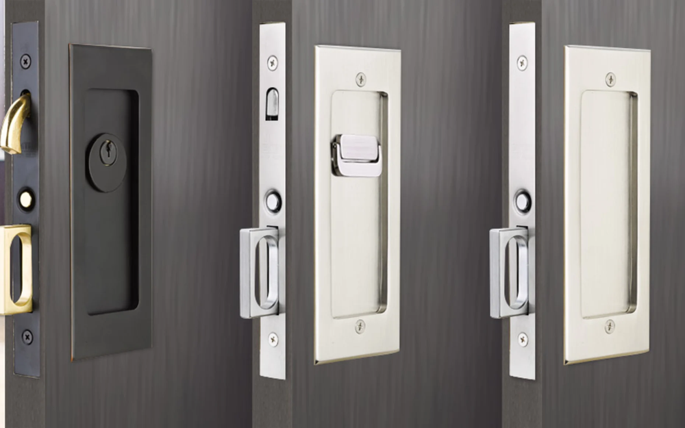 MODERN RECTANGULAR POCKET DOOR MORTISE LOCK