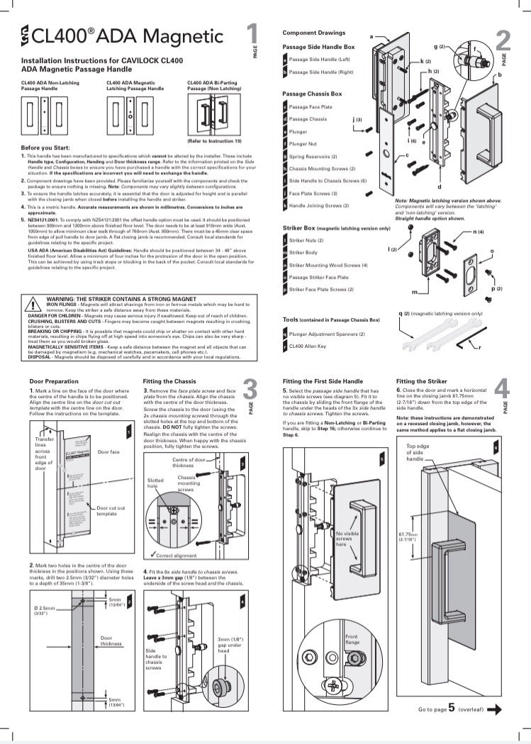 Cavilock CS CL406A ADA - Passage - Offset