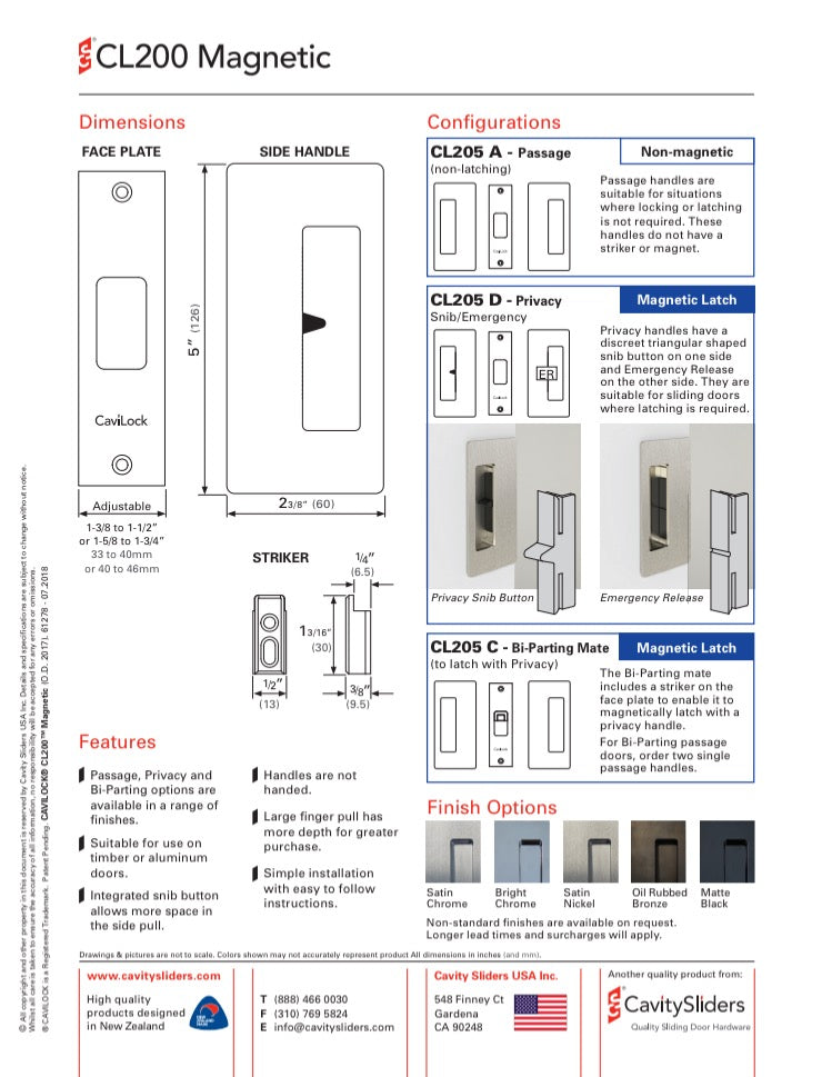 Cavilock CS CL205A - Passage [Non-Magnetic]