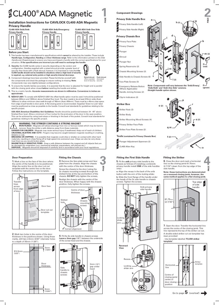Cavilock CS CL406B ADA - Privacy - Offset [Magnetic Latching]