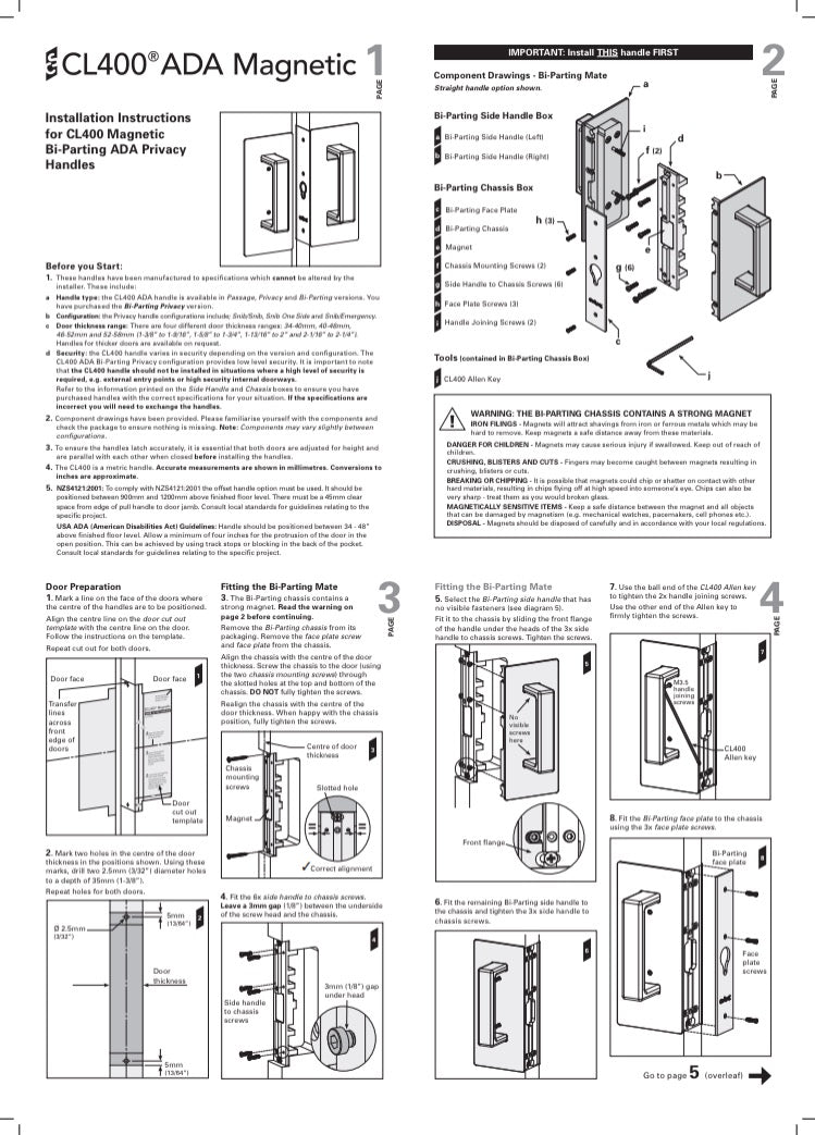 Cavilock CS CL406D ADA - Bi- Parting - Offset Privacy [Magnetic Latching]