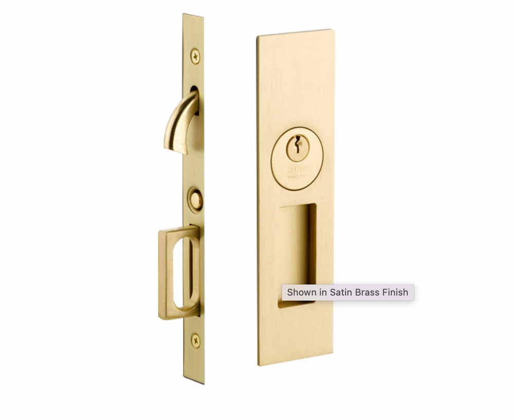 NARROW MODERN RECTANGULAR POCKET DOOR MORTISE LOCK