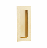 MODERN RECTANGULAR KNURLED BRASS FLUSH PULL WITH PLAIN POCKET