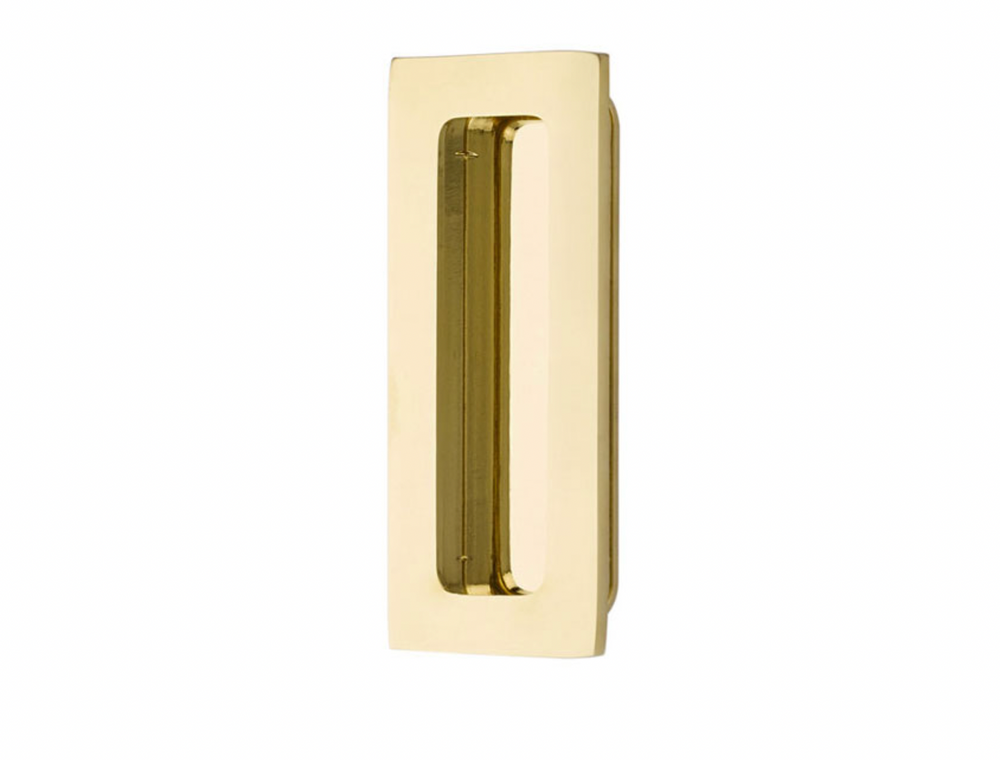 MODERN RECTANGULAR BRASS FLUSH PULL 1-3/4"x 4" (220304)