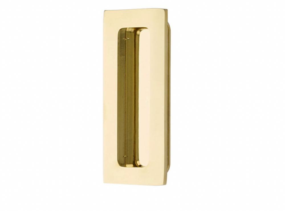 MODERN RECTANGULAR BRASS FLUSH PULL 1-3/4"x 4" (220304)