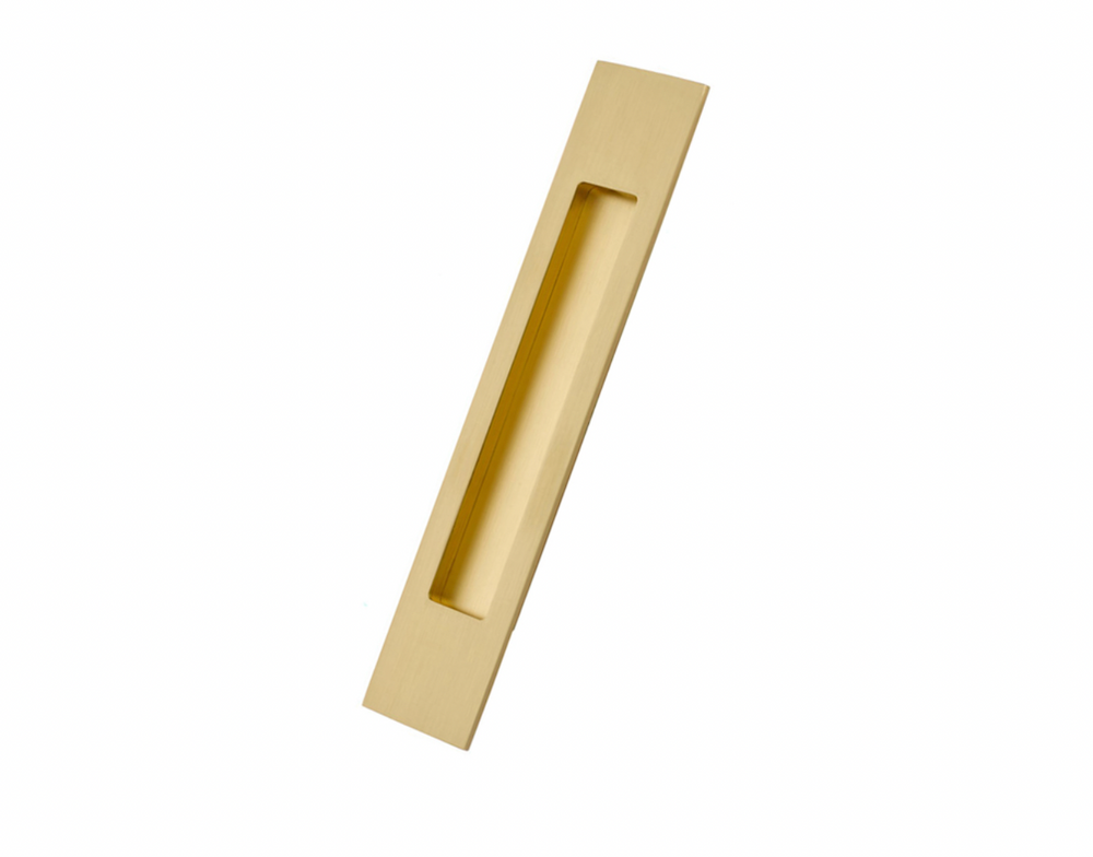 MODERN RECTANGULAR BRASS FLUSH 2"X7" PULL (220307)