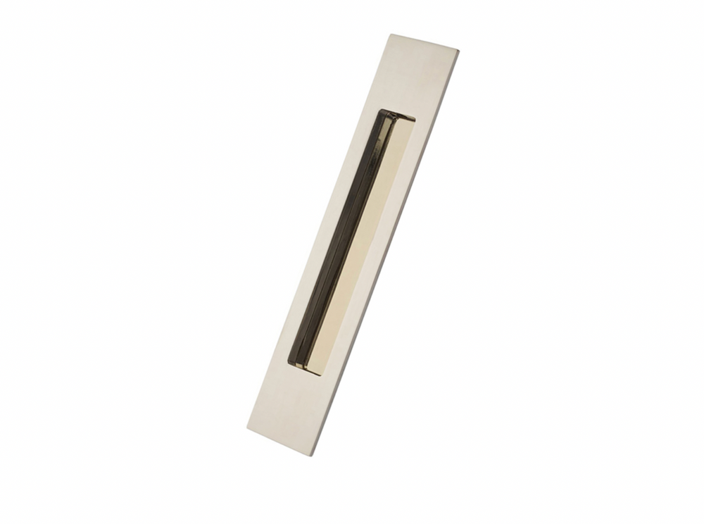 MODERN RECTANGULAR BRASS FLUSH 2"X7" PULL (220307)