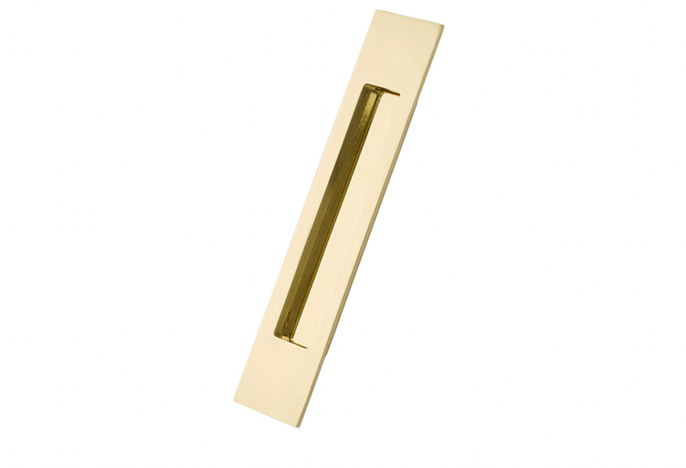 MODERN RECTANGULAR BRASS FLUSH 2"X7" PULL (220307)